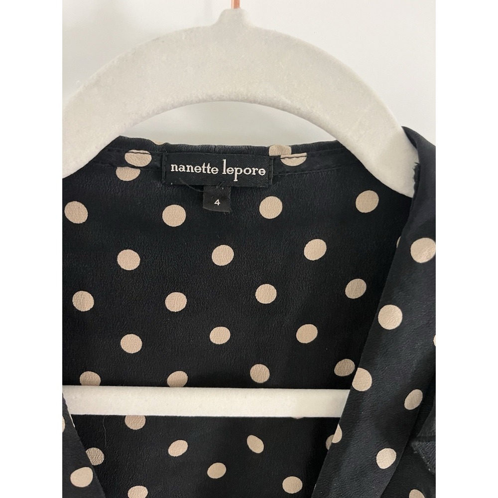 Nanette Lepore Double Breasted! Polka Dot Sleeveless Blouse Sz 4 Small Silk wome - Picture 5 of 11